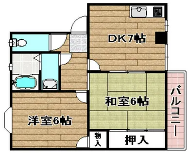 ロイヤルコーポ水無瀬E棟【1階】の間取り