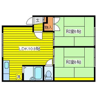 サニーハイツA【15号室】の間取り