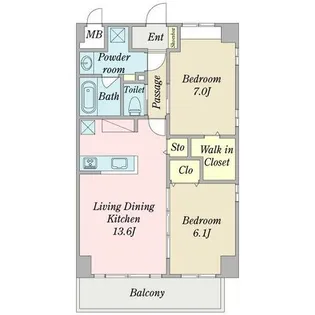 Foret A(フォーレエー)【0703号室】の間取り