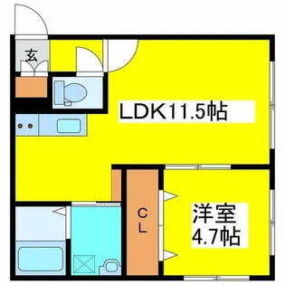 北海道札幌市東区北十九条東16丁目【マンション】の間取り
