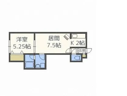 北海道札幌市東区北十八条東1丁目【アパート】の間取り