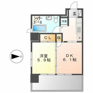 レインボーピア記念橋【6階】の間取り