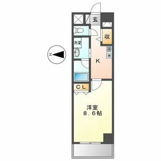 ニューシティアパートメンツ円上町【3階】の間取り