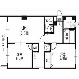 北海道札幌市東区北二十条東13丁目【マンション】の間取り