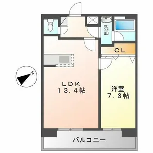 ベルファース川原通【14階】の間取り