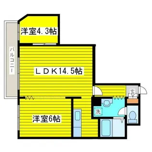 カーム北18条【201号室】の間取り