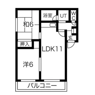 グランベルサ【1-401号室】の間取り