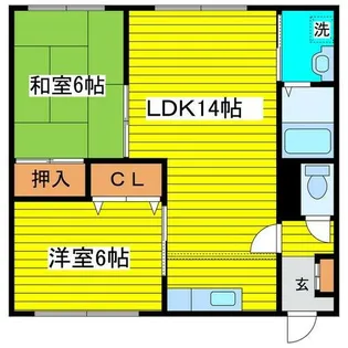 北海道札幌市東区北十八条東14丁目【アパート】の間取り