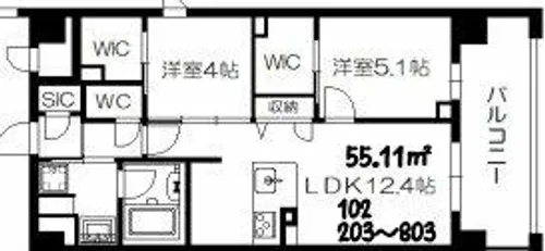 セントリヴィエ大阪梅田【2階】の間取り