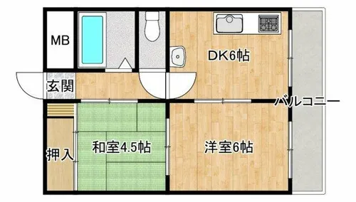 ローズハイツ【405号室】の間取り