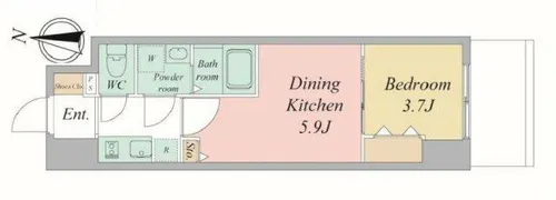 エスリードレジデンス大阪谷町ザ・マークス【5階】の間取り