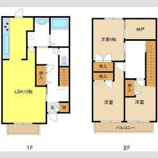 愛知県名古屋市瑞穂区下山町1丁目【テラスハウス】の間取り