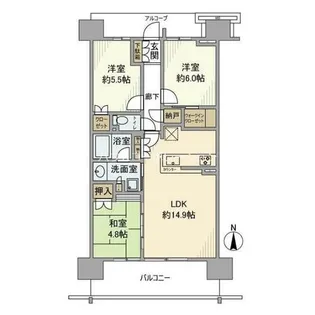 兵庫県尼崎市上坂部1丁目【マンション】の間取り