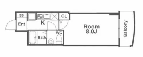 SERENiTE堺筋本町SUD【2階】の間取り