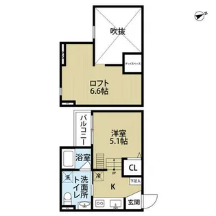 大阪府東大阪市柏田西1丁目【アパート】の間取り
