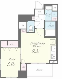 クルーヴェルチュ扇町公園【8階】の間取り