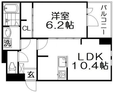 パインオーク A【203号室】の間取り