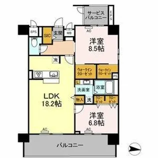 L’ENVOL MEIEKI【10階】の間取り