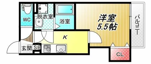 クレアール八戸ノ里【1階】の間取り