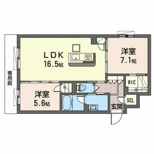 シャーメゾングラン今在家【0103号室】の間取り