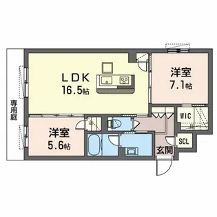 シャーメゾングラン今在家【1階】の間取り