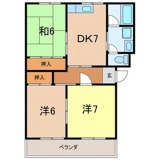 コーポラススギウラ【2階】の間取り