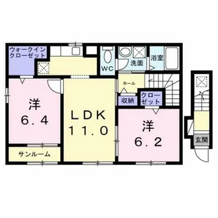 フロリア【2階】の間取り