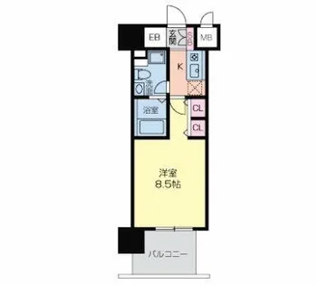 グラマシー京橋【3階】の間取り