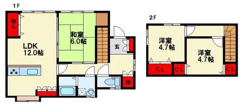 福岡県北九州市八幡西区力丸町【一戸建】の間取り