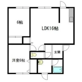 中のマンションD【1階】の間取り