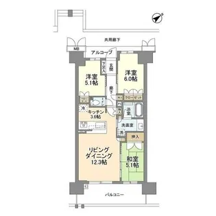 ローレルスクエア健都ザ・レジデンスSecond stage【11階】の間取り