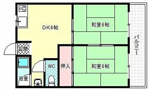 間ハイツ【2階】の間取り