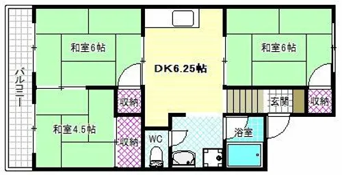 KMハイツA棟【1階】の間取り