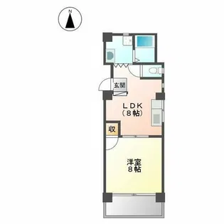 第一エンゼルビル【5B号室】の間取り