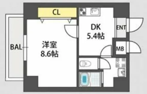 ES-Grande大阪同心【4階】の間取り