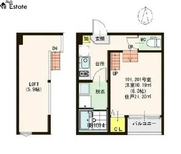 ロイヤルクレスト八熊【1階】の間取り