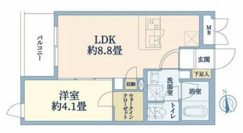 ウェルスクエア都島中通【4階】の間取り