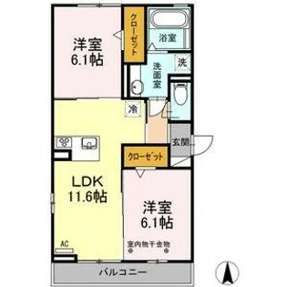 セジュール庄内【2階】の間取り