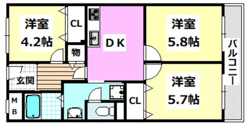 シャルム春日丘【3階】の間取り