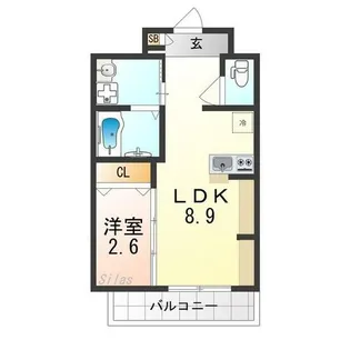ジーイーオンズ【2階】の間取り