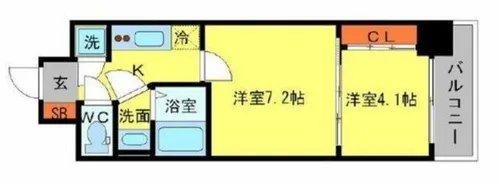 SERENiTE本町エコート【4階】の間取り