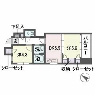 ミレニアムコート平尾【2階】の間取り