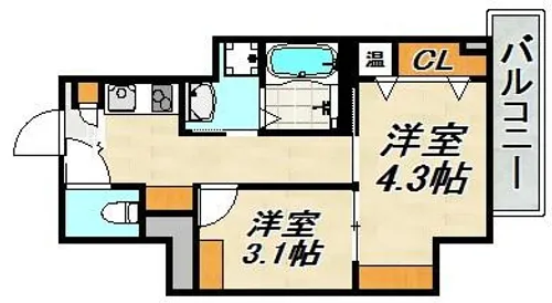 エヌエムスワサントアン【9階】の間取り