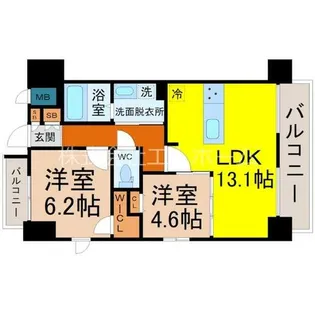 愛知県名古屋市中村区亀島1丁目【マンション】の間取り