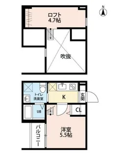 ブルースカイ【1階】の間取り