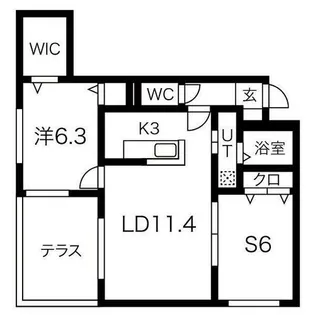 リバーサイド札幌西【1階】の間取り