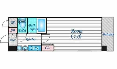 エスリード東梅田【5階】の間取り