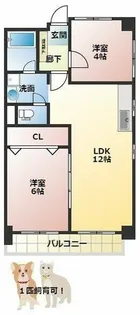 シャトー箕面【6階】の間取り