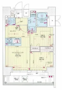 プレサンス九条グランデリーヴ【14階】の間取り