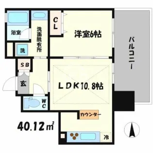 クリスタルエグゼ心斎橋【4階】の間取り